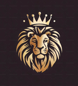 Majestätischer Löwe und Krone